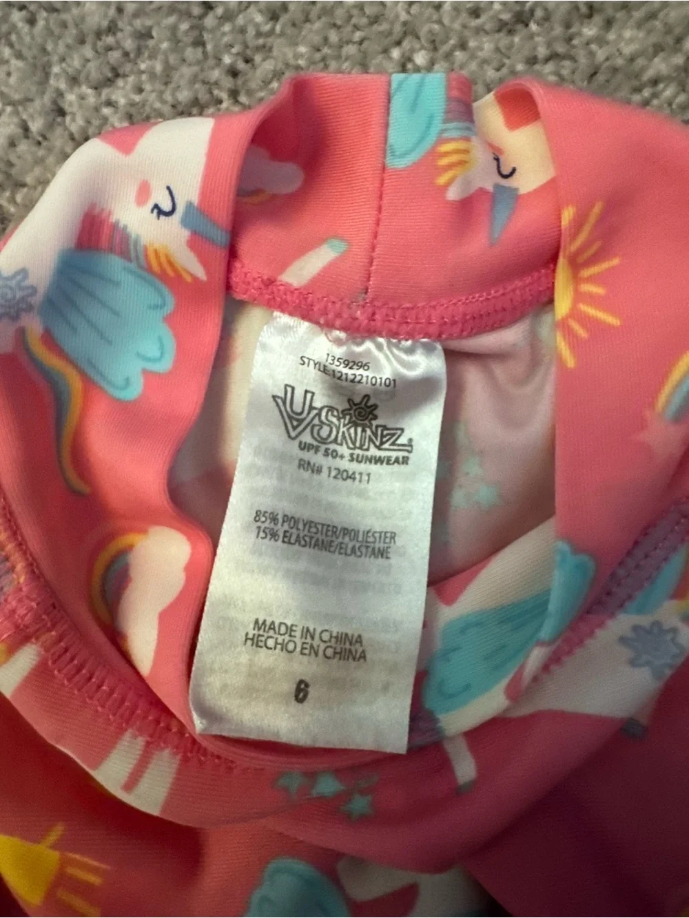 Unicorn-Themed Swimwear - One Piece and a Top, 5-6